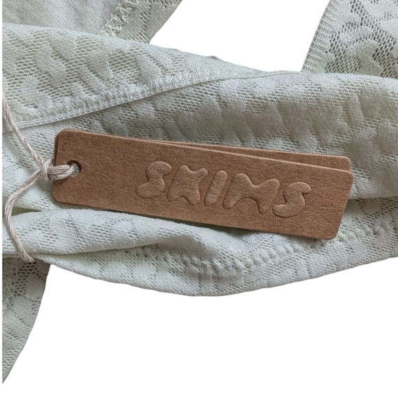 Skims Logo Mesh Thong Panty Women's Plus 4X Bone Stretch New With Tags Fairy Y2K - Picture 3 of 10